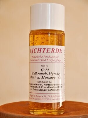 LICHTERDE Gold-Weihrauch-Myrrhe Haut- und Massageöl