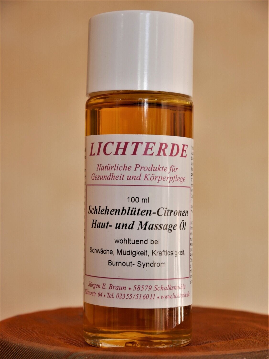LICHTERDE Schlehenblüten-Citronen Haut- und Massageöl LICHTERDE Schlehenblüten-Citronen Haut- und Massageöl