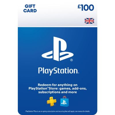 Sony PSN United Kingdom 100 svarų dovanų kortelė
