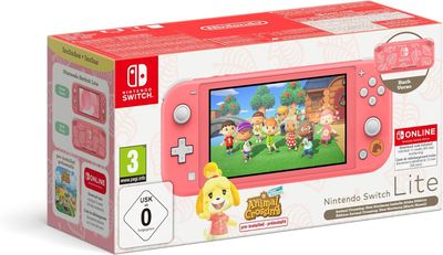 Nintendo Switch Lite Animal Crossing: New Horizons atristas 256GB garantija 12 mėn rožinis, mėlynas, žydros spalvų