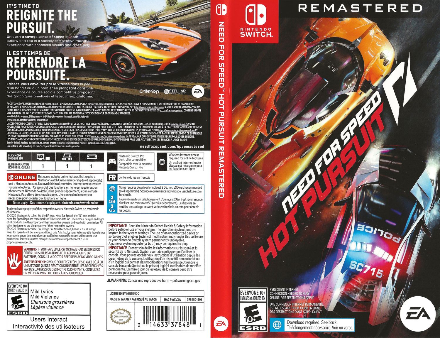 Need for Speed: Hot Pursuit - Remastered Nintendo Switch