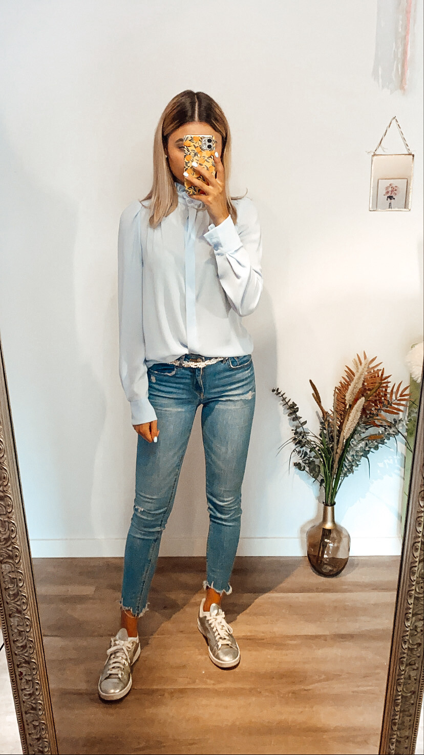 Rüschenbluse blue