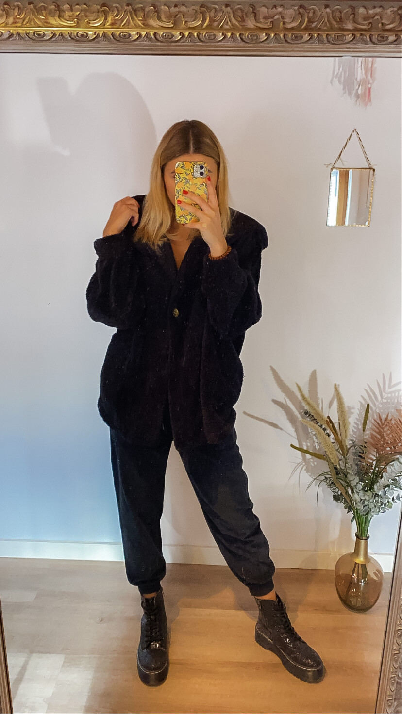 Teddyjacke schwarz