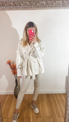 Lederleggings beige
