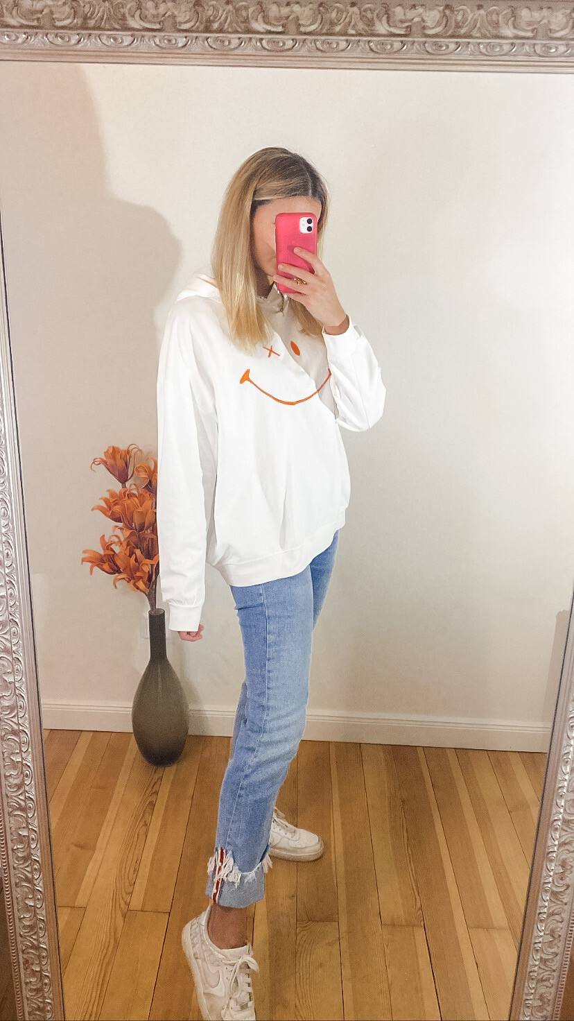 Smiley Pullover orange