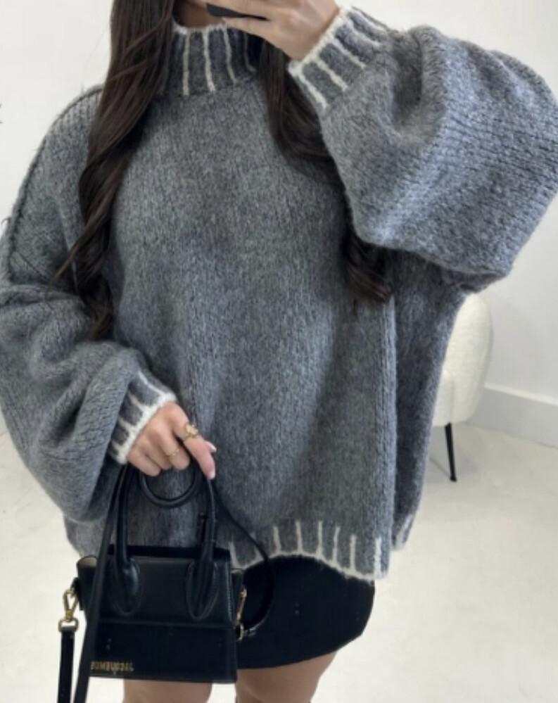 Turtleneck Pullover grau