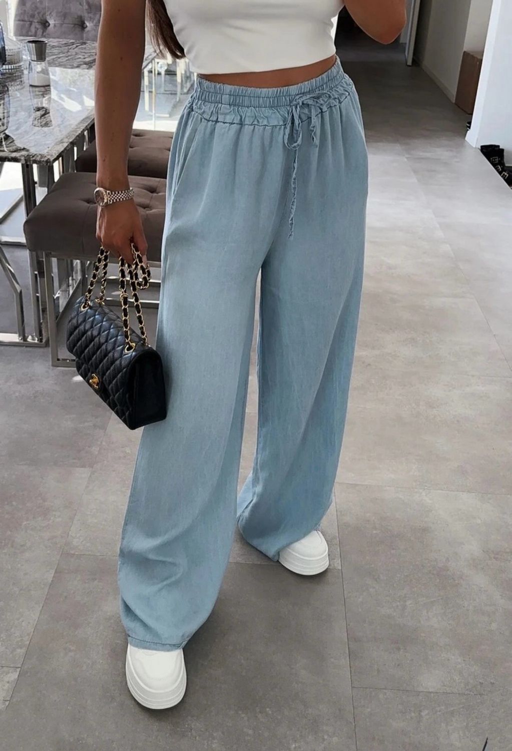 Hose mit Denim-Effekt