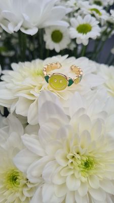 Smiley Ring grün