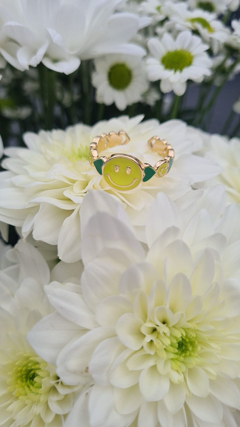 Smiley Ring grün
