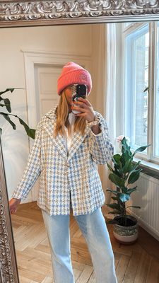 Karo Jacke hellblau