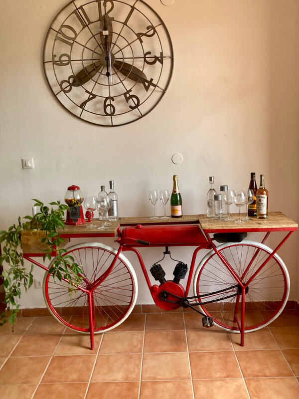 Consolle bar moto vintage rossa