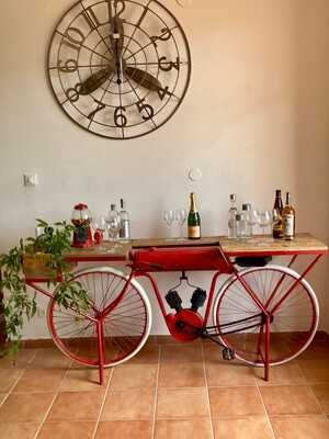 Consolle bar moto vintage rossa