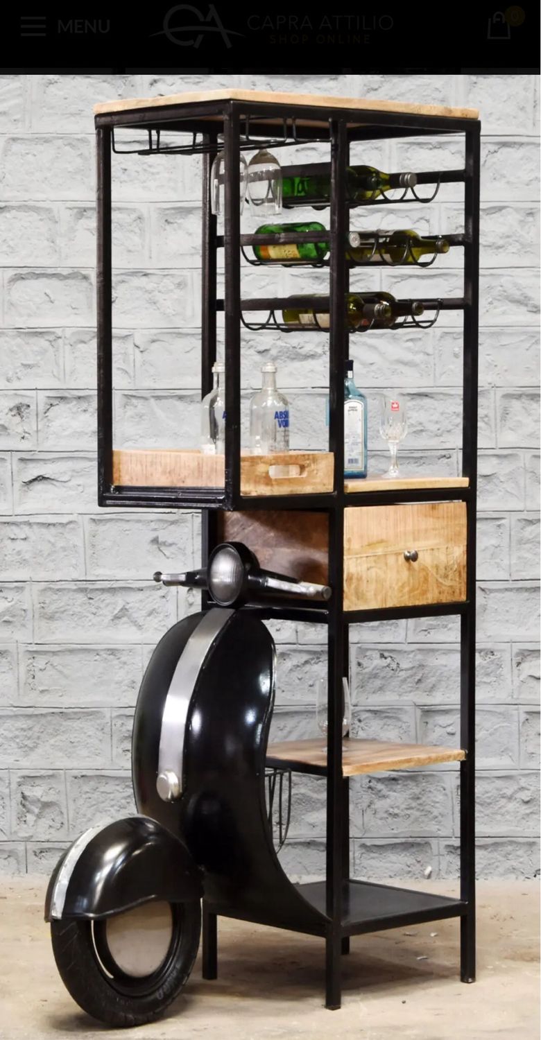 Consolle vintage con cassetti legno massello