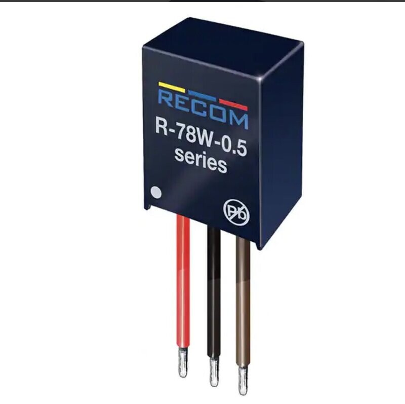Switching Regulator; R-78W-0.5; 0.5 Amp SIP3 Wired Single Output; Recom