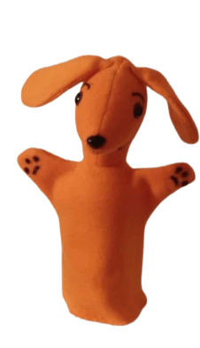 Sunny the Orange Puppy Puppet