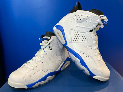 Air Jordan Retro 6 Sport Blue Basketball Shoes US8.5 (Near-New) (EC780)