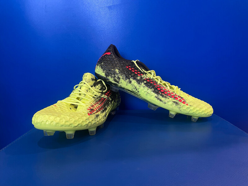 Puma Future 18.1 Netfit Low hyFG - Fizzy Yellow/Red Blast/Puma Black US12 (Near New) (EC1644)