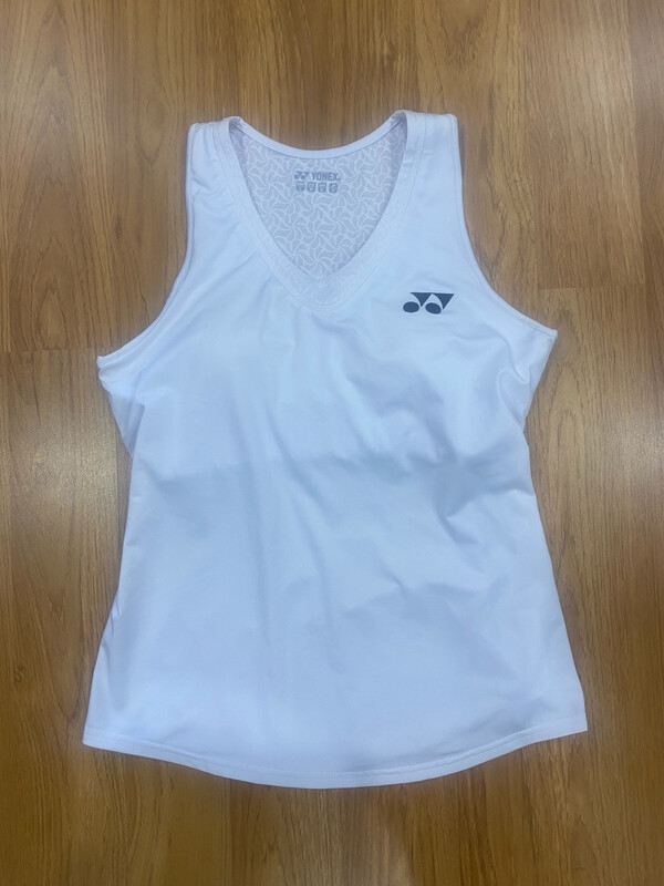 Yonex White Womens Tennis Tank Top with Sports Bra Size Medium (Near New) (EC1683)
