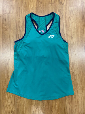 Yonex Green Womens Tennis Tank Top with Sports Bra US Size Medium (Near New) (EC1689)