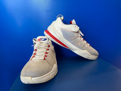 Nike Air Jordan CP3 VIII AE Air Jordan Chris Paul White Red Blue Basketball Shoes US15 (Near-new) (EC525)
