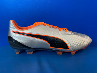 PUMA ONE 1 LTH FG/AG Uprising Silver/Shocking Orange/Black Football boots US12 (Near New) (EC3077)