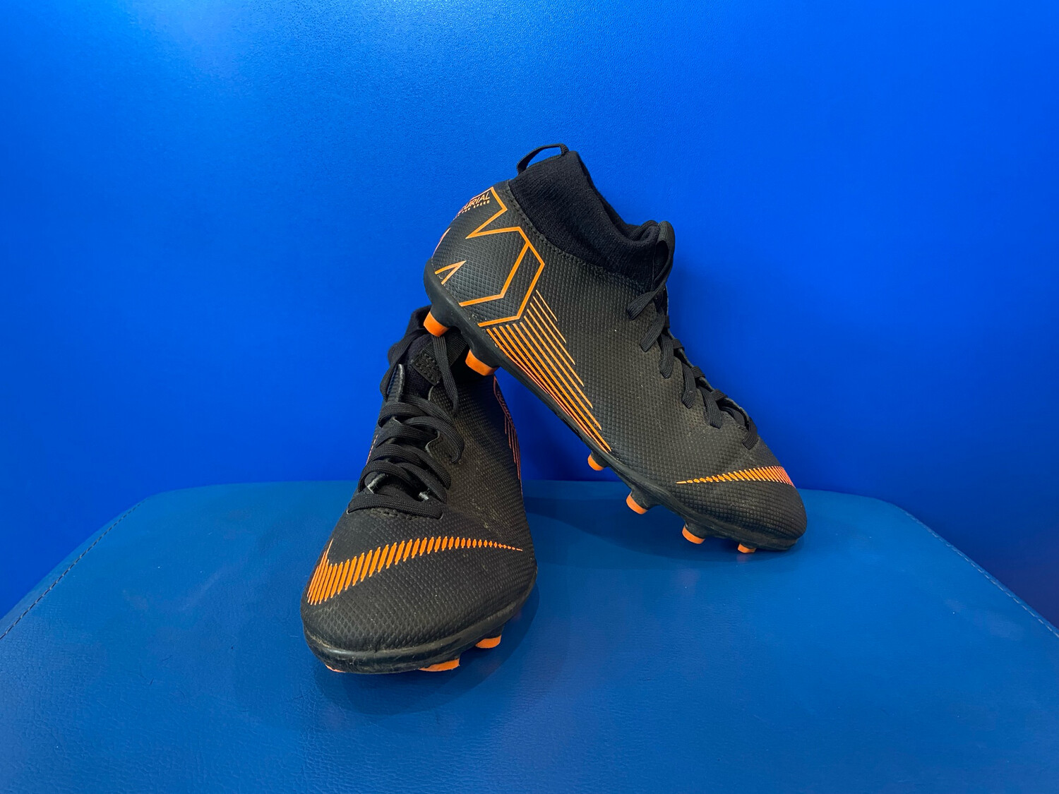 Nike Superfly 6 Pro FG 'Black Total Orange' Football Boots US3Y (Near New) (EC3339)