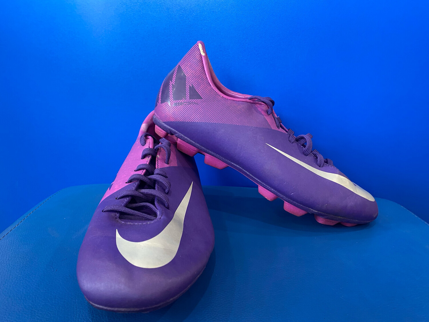 Nike Mercurial Vapor Superfly III Football Boots (Near New) (EC3341) US6Y Purple Silver Soccer Boots