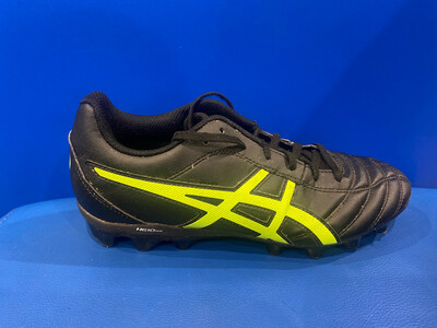 Asics Lethal Flash It Kids Black Hazard Green Football Boots US5 (Near New) (EC3363)