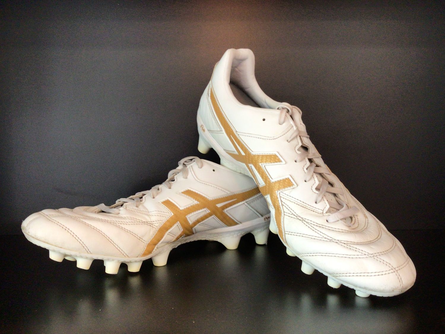 ASICS Mens Football Boots Flash It White-Gold (Pre-Owned) (US12) (EC5008)