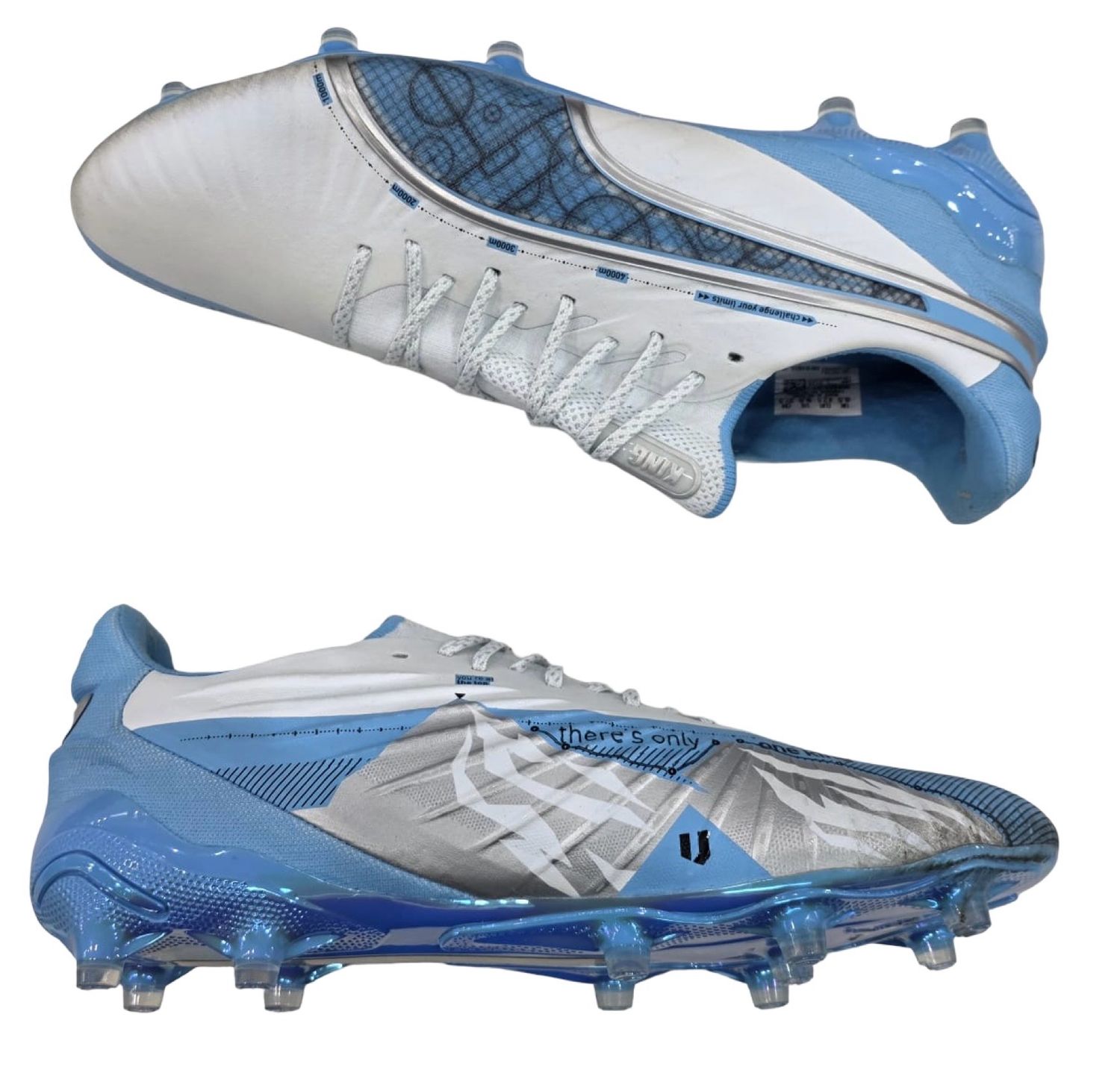 PUMA x Unisport King Ultimate FG/AG Conquer your Mountain White Luminous Blue Puma Silver Limited Edition New without box
