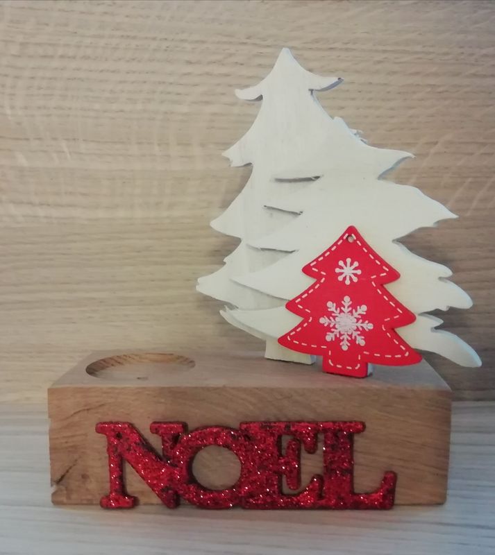 Support bougie avec décors