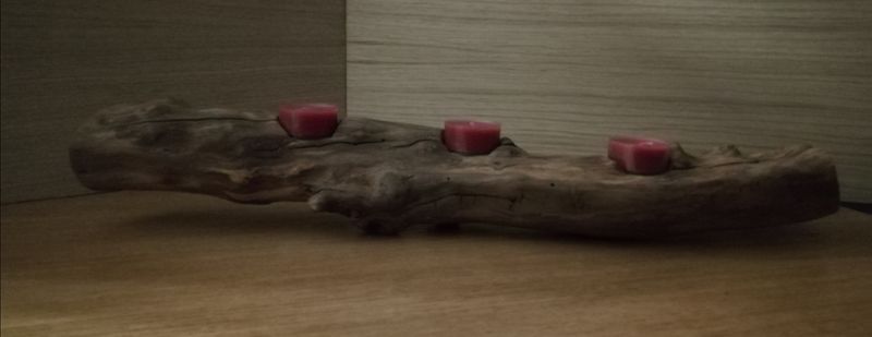 Support de bougie en racine de prunier Support de bougie en racine de prunier