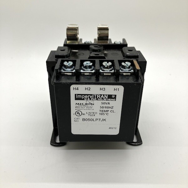 B050LP7JK Micron Transformer 50VA 120x240 Primary 24 Secondary