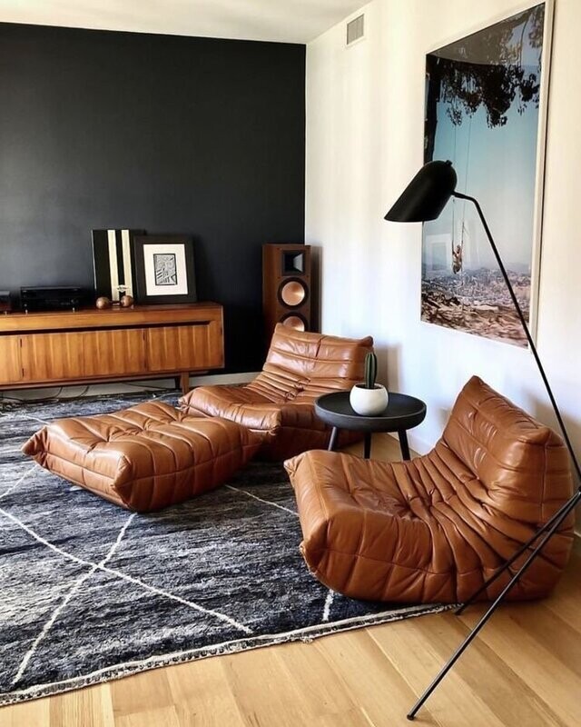Faux Leather Togo Chair