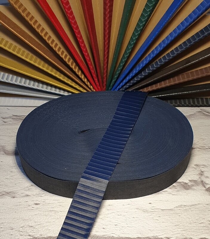 Kaliko, quergestreift, 24 mm, blau dunkel, 1 m Kaliko, quergestreift, 24 mm, blau dunkel, 1 m