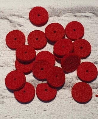 Dämpferfilze für Diskantknöpfe, 14,5mm, rot, Set 10 St.