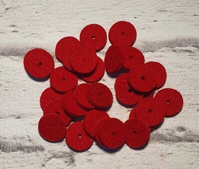 Dämpferfilze für Diskantknöpfe, 16,5mm, rot, Set 10 St.