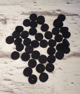 Dämpferfilze für Diskantknöpfe, 9mm, schwarz, Set 10 St.