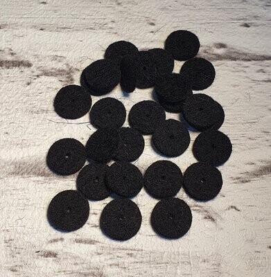 Dämpferfilze für Diskantknöpfe, 14,5mm, schwarz, Set 10 St.