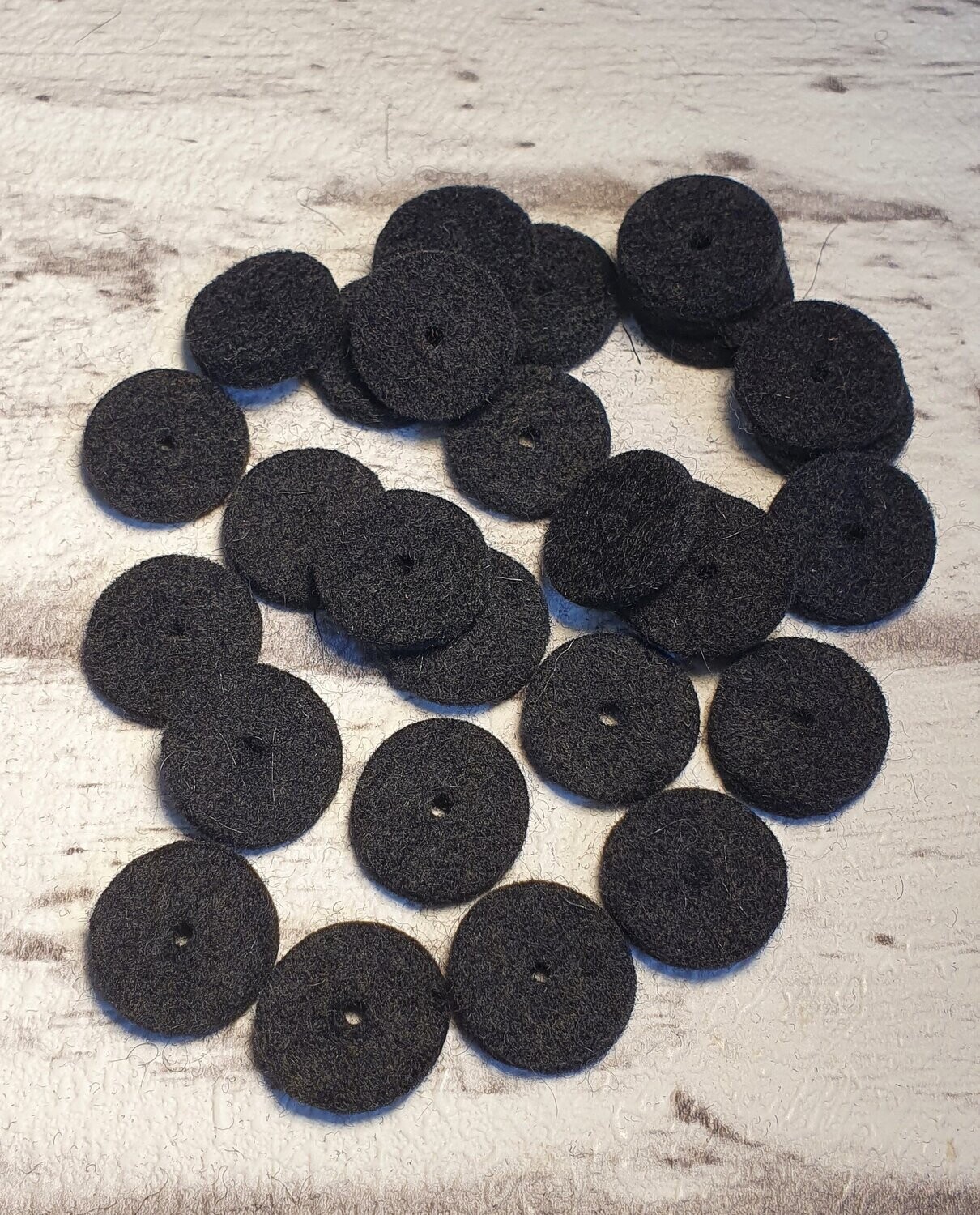Dämpferfilze für Diskantknöpfe, 17mm, schwarz, Set 10 St.