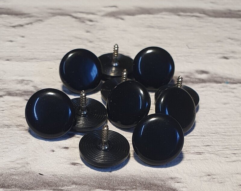 Diskantknöpfe, schwarz, Durchmesser 16 mm, 10 St. Diskantknöpfe, schwarz, Durchmesser 16 mm, 10 St.
