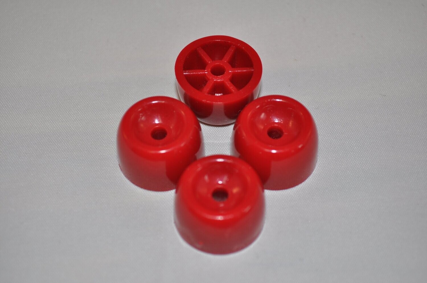 Füße, Füßchen, Kunststoff, rot, 2 cm, 4 Stück