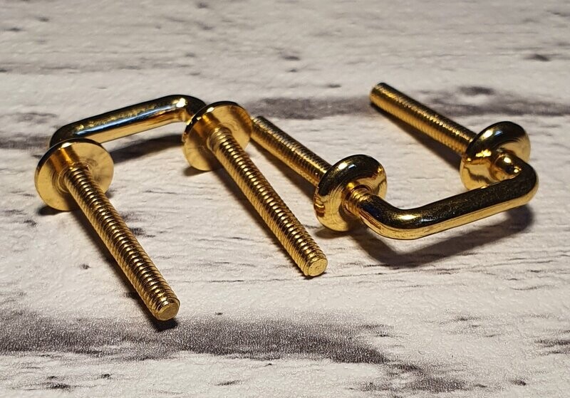 Tragriemenhalter, U - Form, mit Schraubteller, gold, 1 Paar Tragriemenhalter, U - Form, mit Schraubteller, gold, 1 Paar
