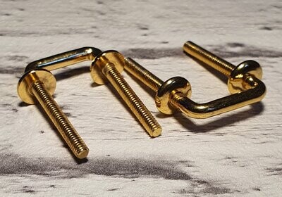 Tragriemenhalter, U - Form, mit Schraubteller, gold, 1 Paar