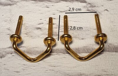 Tragriemenhalter, spitze- Form, gold, 1 Paar