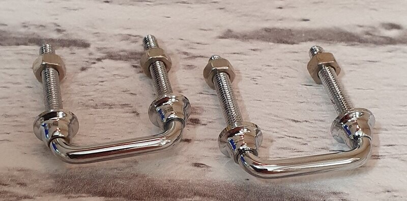 Tragriemenhalter, U - Form, ohne Schraubteller, verchromt, 1 Paar Tragriemenhalter, U - Form, ohne Schraubteller, verchromt, 1 Paar