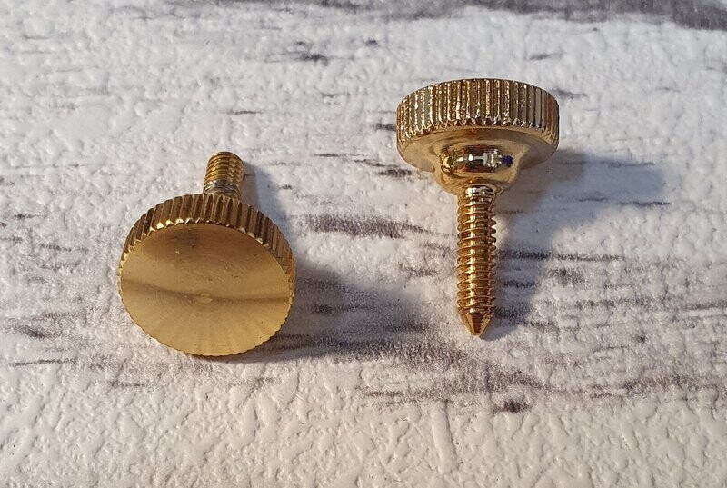 Diskant-Verdeck-Schraube, 9mm x 15mm, gold Diskant-Verdeck-Schraube, 9mm x 15mm, gold