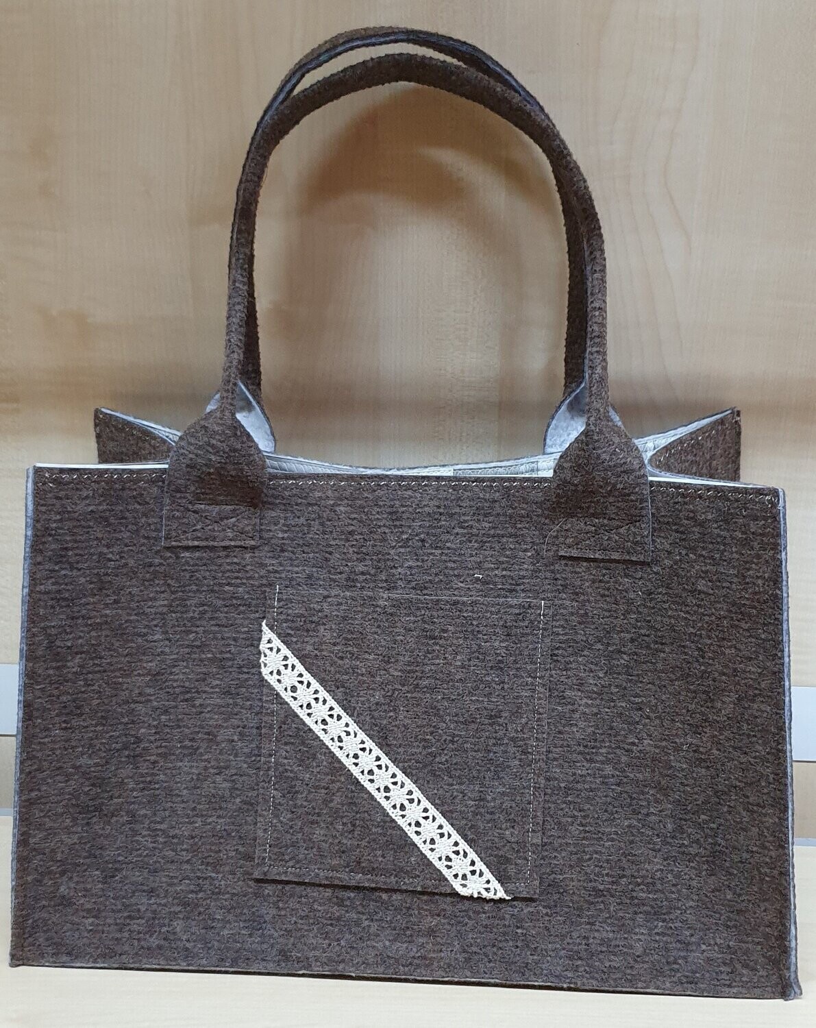 Teppichtasche * Shopper * Damen-Tasche * Filztasche, braun,Love-Home, Handmade