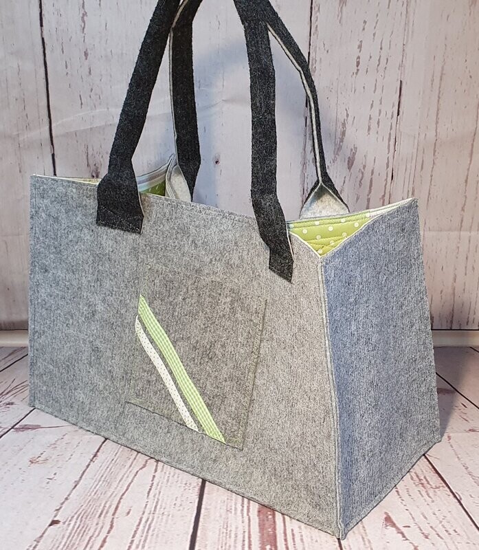 Teppichtasche * Shopper * Damen-Tasche * Filztasche, grau, Patchwork, Handmade Teppichtasche * Shopper * Damen-Tasche * Filztasche, grau, Patchwork, Handmade