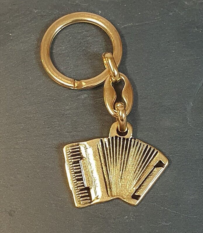 Schlüsselanhänger Schlüsselanhänger "Akkordeon", Goldfarben